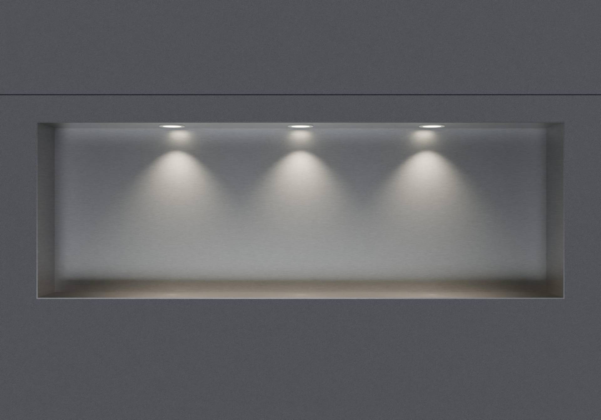 Wandnische aus Edelstahl NT309010X randlos mit LED-Spot - 30 x 90 x 10 cm (H x B x T) - Farbe wählbar von Bernstein