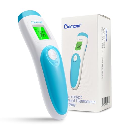 Berrcom Fieberthermometer Kontaktlos Infrarot Stirnthermometer Digitales Medizinisches Thermometer mit sofort Ablesung, Fieberalarm, LCD Anzeige, °C/°F Schalter von Berrcom