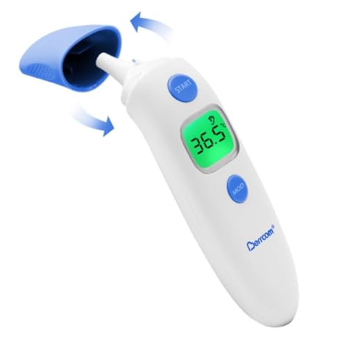 Berrcom Stirn-und Ohrthermometer Fieberthermometer Digitales Ohrthermometer Kontaktlos Infrarot Medizinisches Thermometer für Baby, Erwachsen mit Fieberalarm, Speicherfunktion, ℃/°F Schalter von Berrcom