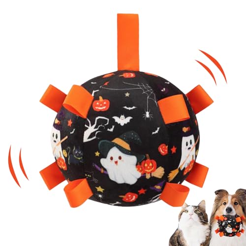 Bälle Für Hunde - Halloween Pet Ball, Interactive Chew Toy | Interaktives Kauspiel Mit Bell -Sound, Training Ball Für Kleine Haustiere, Langeweile Relief 5.91x5.91 X 5,91 Zoll von Berriphonia