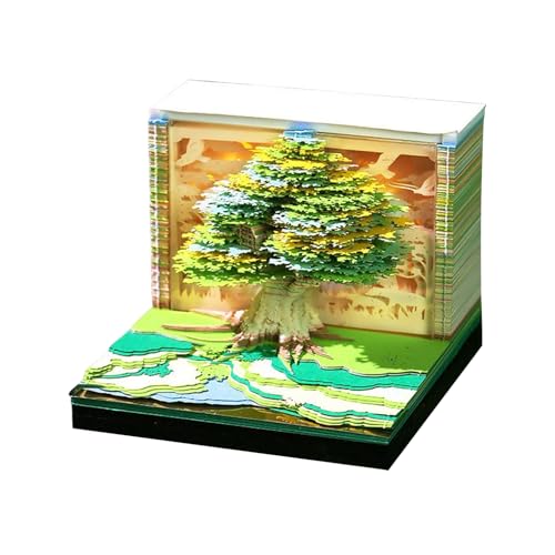 Berriphonia 3D-Zeitmesser-Kalender 2026, 3D-Papierschnitzerei, Kunst, Notizblock – -förmiger Abreißzeit-Notizblock für Thanksgiving, Weihnachten, Einweihungsbüros, Desktop von Berriphonia
