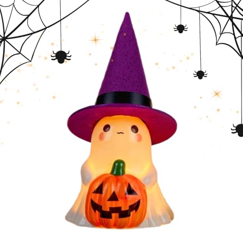 Berriphonia Beleuchteter Geist Halloween-Dekoration, Halloween-Dekorationen aus Harz für den Innenbereich – Niedliche Dekoration für LED- , gruselige Figur für Zuhause, , Schreibtisch Berriphonia Beleuchteter Geist Halloween-Dekoration, Halloween-Dekorationen aus Harz für den Innenbereich – Niedliche Dekoration für LED- , gruselige Figur für Zuhause, , Schreibtisch von Berriphonia