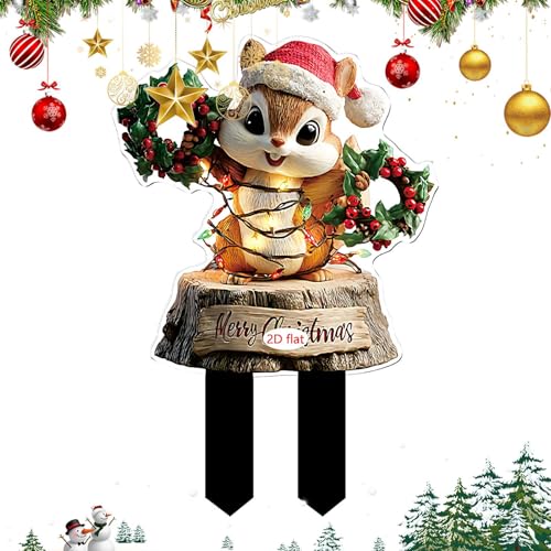 Berriphonia Erdspieße für den Weihnachtsgarten, dekorative Gartenstecker für Weihnachtsdekorationen – Partyzubehör, Dekoration für Rasen, Blumenkasten, Terrasse, Blumentöpfe, Auffahrt von Berriphonia