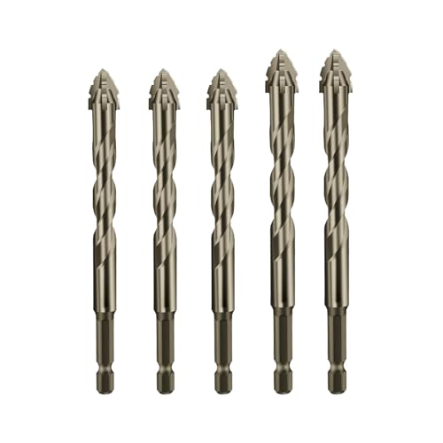 Berriphonia Exzenterbohrer-Set, Exzenterbohrer, 4 Sägezahnstifte, Bohrwerkzeug, hohe Härte, für Fliesen, Zement, Ziegel, Glas Berriphonia Exzenterbohrer-Set, Exzenterbohrer, 4 Sägezahnstifte, Bohrwerkzeug, hohe Härte, für Fliesen, Zement, Ziegel, Glas von Berriphonia