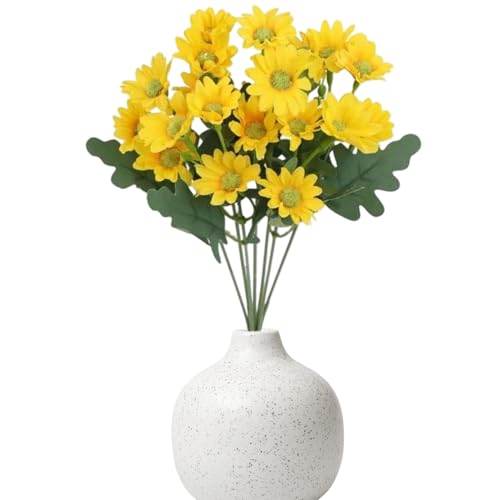 Berriphonia Künstliche Mütter, Herbstblumendekoration, UV-beständig, gefälschte Mütter, Gusseisenfest, mit Blättern, Mums für Sonnenuntergang, Eukalyptus für Garten, von Berriphonia