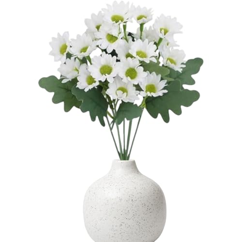 Berriphonia Künstliche Sonnenuntergangs-Mums | Herbstblumen-Dekoration, UV-beständig, gefälschte Mütter, mit Eukalyptusblättern, für Garten, , tiefes Haus, L von Berriphonia