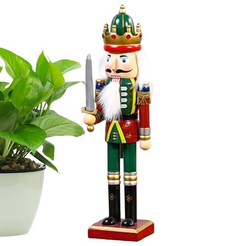 Berriphonia Nussknacker Figuren aus Holz | Nussknacker Soldat Weihnachten | Festliche Deko für Kamin Esstisch Fenster Wohnparty von Berriphonia
