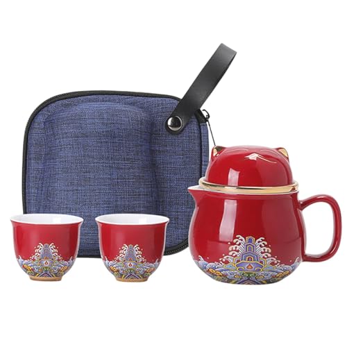 Berriphonia Set mit Teesieb Set Keramik Teetassenset Cat Portable Teeset Porzellan Teeset mit Teesieb Stoßfeste Teetassen für unterwegs und Berriphonia Set mit Teesieb Set Keramik Teetassenset Cat Portable Teeset Porzellan Teeset mit Teesieb Stoßfeste Teetassen für unterwegs und von Berriphonia