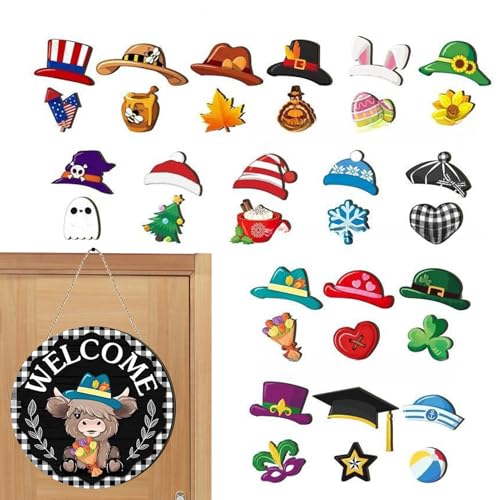 Berriphonia Tür Willkommensschild,Magnetisches Kuh Willkommensschild Set Saisonale Dekoration - Saisondeko Für Herbst Weihnachten Halloween Wohnung Büro Geschenk Berriphonia Tür Willkommensschild,Magnetisches Kuh Willkommensschild Set Saisonale Dekoration - Saisondeko Für Herbst Weihnachten Halloween Wohnung Büro Geschenk von Berriphonia