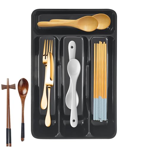 Besteck-Organizer – Organizer für Küchenbesteck, Schubladentablett | verstellbare Besteckablage für Löffel, Lieferwagen, Messer, Organizer, ausziehbar, aus Kunststoff für Utensilien Besteck-Organizer – Organizer für Küchenbesteck, Schubladentablett | verstellbare Besteckablage für Löffel, Lieferwagen, Messer, Organizer, ausziehbar, aus Kunststoff für Utensilien von Berriphonia