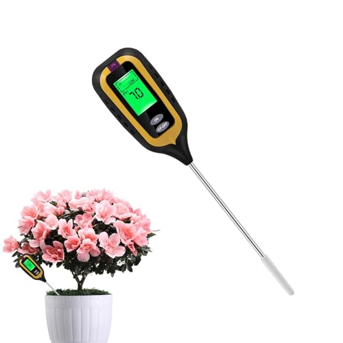 Bodenfeuchtigkeitsmessgerät für Zimmerpflanzen, 4-in-1, für den Boden, Bodenfeuchtigkeit, pH-Wert, Sonnenlicht, Temperatur-Tester für Pflanzen im Innen- und Außenbereich von Berriphonia