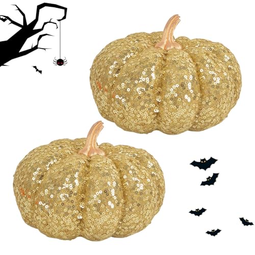 Dekoratives Kürbis-Set – Pumpkins Fall gefälscht, Herbstdekoration | Thanksgiving-Tischdekoration, rustikale Bauernhof-Innenakzente, Erntefest-Ornamente für E von Berriphonia
