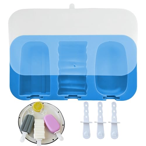 Formen für am Lutscher, Silikonform mit Eiscreme – Gefrierkuchen mit 3 Mulden, für die Zubereitung von Snacks zu Hause ohne Anstrengung mit Babykuchen Formen für am Lutscher, Silikonform mit Eiscreme – Gefrierkuchen mit 3 Mulden, für die Zubereitung von Snacks zu Hause ohne Anstrengung mit Babykuchen von Berriphonia