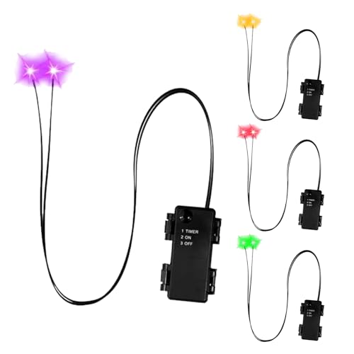 Glühende Augen Halloween - LED Light Up Eye Requisiten Mit Timer, Gruseliges Accessoires | Indoor -Outdoor -Dekoration Für Skelette, Kürbisse, Grabsteine, Spukhaus, Gruselige Festival -Nacht -Party -D von Berriphonia