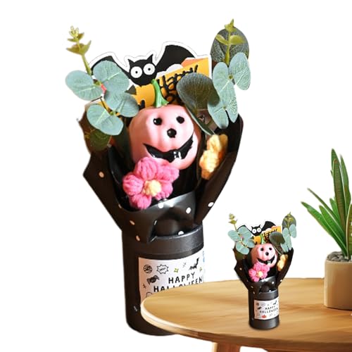 Halloween-Strauß – schwarzes Orangen-Arrangement, Herbst-Seidenblumen-Anzeige | Tischdekoration mit Halloween-Thema, künstliche Kürbisblüten, Meisterstück der Saison von Berriphonia