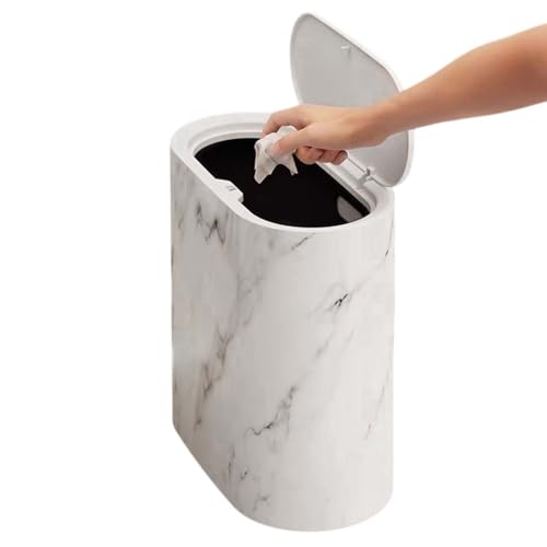 Mini-Mülleimer mit Deckel – Schlanke Behälterbox, moderner Abfalleimer | Platzsparender Müllhalter, abgedeckte Geruchsverschlusslösung mit Aufbewahrungskonfiguration von Berriphonia