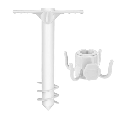 Regenschirm Beach Stakes - Regenschirm Beach Stakes, Außenwechselbasis Im Freien | Rostproofes Parasolhalter Mit Haken, Hochleistungsanker Für Garten Courtyard Pool Am Meer Backyard Camping Rucksackin von Berriphonia