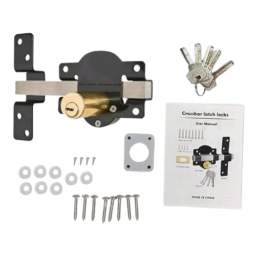 Scheunentürschloss - Schuppenschloss Doppelseitiger, Sicherer Schieberriegel Mit 5 Tasten | Schwere Außenhardware Für Zauntorschrank Schrank Terrasse Schlafzimmer Pantry RV Chicken Coop Garten von Berriphonia