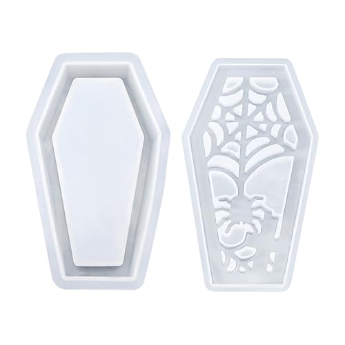 Silikonform Berriphonia Coffin – gruselige Lampentasse für Harz – Halloween-Casting-Lampe mit Borsten, Handlampe, für Badezimmertisch, Tisch, Handwerker von Berriphonia