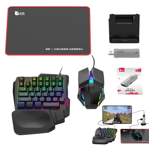 Spielkonverter-Set für Telefon, Tastatur- und Maus-Set, mechanischer USB-Konverter mit Kabel, tragbarer Spieladapter, mit LED-Hintergrundbeleuchtung Spielkonverter-Set für Telefon, Tastatur- und Maus-Set, mechanischer USB-Konverter mit Kabel, tragbarer Spieladapter, mit LED-Hintergrundbeleuchtung von Berriphonia