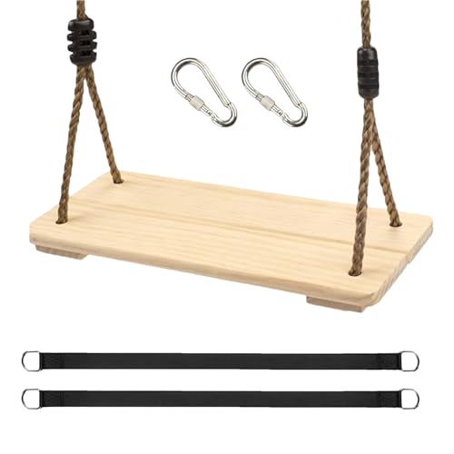 Swing aus Holz – Hängesitz im Freien für Erwachsene, klassischer Seilstuhl | Swing aus Holz, natürliches Finish für Terrasse, Garten, Hinterhof, glatt für sicheres Spielen Swing aus Holz – Hängesitz im Freien für Erwachsene, klassischer Seilstuhl | Swing aus Holz, natürliches Finish für Terrasse, Garten, Hinterhof, glatt für sicheres Spielen von Berriphonia