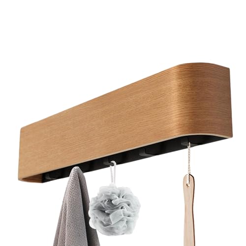 Wandmontierter Kleiderregal - Klappbarer Haken Organizer, Holzwandbügel, Platz sparende Kleidung mit mehreren Haken | Haushaltseingangshalter für Taschen Keys Hüte Schals Handschuhe Geldbeutel Jacke Wandmontierter Kleiderregal - Klappbarer Haken Organizer, Holzwandbügel, Platz sparende Kleidung mit mehreren Haken | Haushaltseingangshalter für Taschen Keys Hüte Schals Handschuhe Geldbeutel Jacke von Berriphonia
