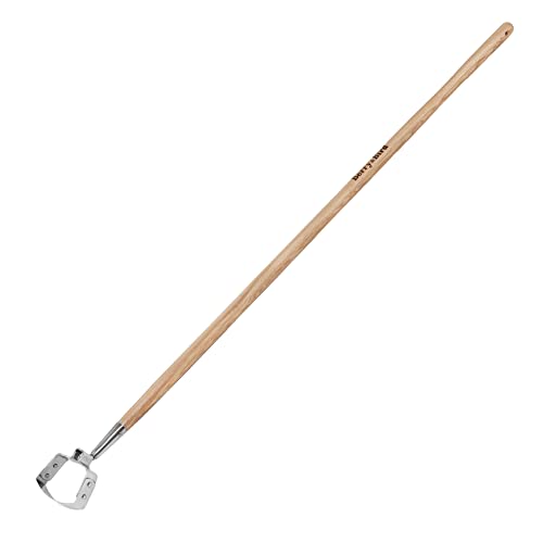 Berry&Bird Hula-Hacke, 160 cm Edelstahl-Bügelhacke, Aktionshacke zum Unkrautjäten, Scuffle Hoe mit Holz-Langstiel zum Jäten im Stehen auf dem Blumenbeet und zwischen den Pflanzen von Berry&Bird
