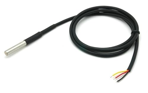 BerryBase 1M Kabel DS18B20 digitaler Edelstahl Temperatursensor, DS18B20 Temperaturfühler Kabelsensor, wasserdichtes Kabel für Temperatursensor DS18b20 kompatibel mit Arduino und Raspberry Pi von BerryBase