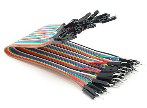 BerryBase 20cm Jumper Wire Kabel Female to Male, trennbarer Jumper Kabel für Arduino und Raspberry Pi Breadboard, gpio Kabel mit 40 Stück pro Einheit von BerryBase