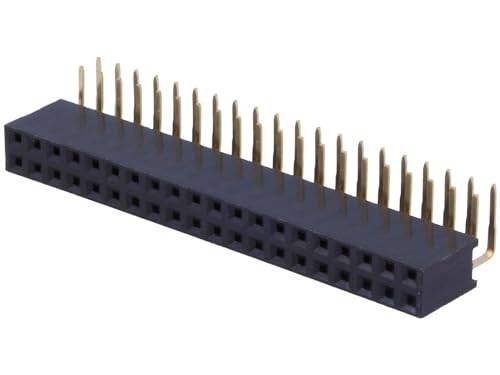 BerryBase 2x20 Pin Buchsenleiste für Raspberry Pi, gewinkelt, gpio Stacking Header,Pin Header für Arduino Projekte, 2-reihige Stiftleisten für Anschlussschnittstelle, 11,7mm von BerryBase