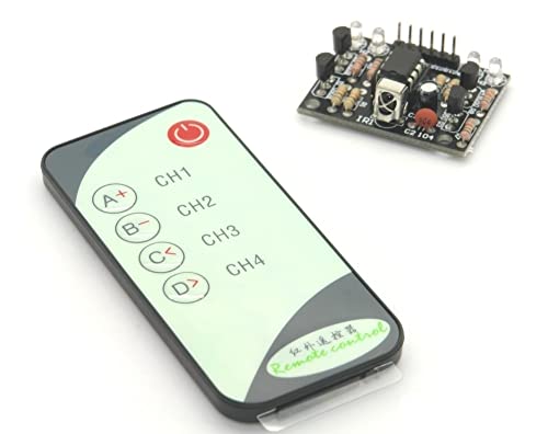 BerryBase 4-Kanal Infrarotempfänger Modul inkl. Fernbedienung, 4-Kanal Infrarot Empfänger Lernen Modul inkl. 4-Taste Fernbedienung kompatibel mit Arduino und Raspberry Pi von BerryBase
