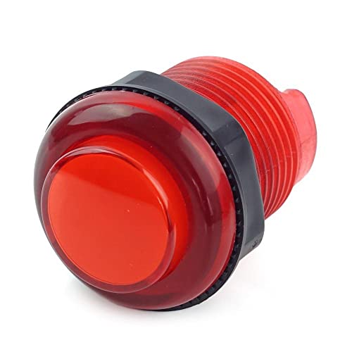 BerryBase Arcade Button 30mm, beleuchtet, LED 5V DC, Druckschalter, Arcade-Taste, Konsolentasten für PC Joystick Spiele Arcade Kampfspiele, Drucktaster für Arcade, Arcade Zubehör, transparent - rot BerryBase Arcade Button 30mm, beleuchtet, LED 5V DC, Druckschalter, Arcade-Taste, Konsolentasten für PC Joystick Spiele Arcade Kampfspiele, Drucktaster für Arcade, Arcade Zubehör, transparent - rot von BerryBase