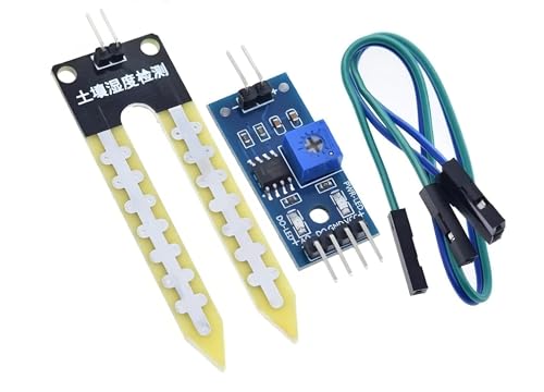 BerryBase Bodenfeuchtesensor Hygrometer, LM393 Boden Hygrometer Feuchtigkeitserkennung Wasser Sensor Modul, YL-69 Sensor und HC-38 Modul, Boden Feuchtigkeit Module kompatibel mit Arduino von BerryBase