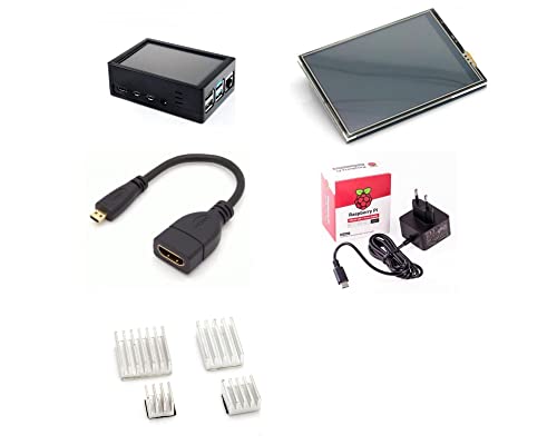 BerryBase Display Gehäuse Kit mit Kühlkörpern für Raspberry Pi 4 B von BerryBase