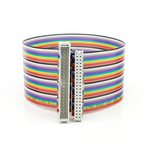 BerryBase GPIO Adapter-Kabel 40 Pin Male to Female 30cm, 40-poliges Regenbogen-Flachbandkabel Verlängerungskabel mit Stecker und Buchse für Raspberry Pi, Board-Steckbrett, Computerzubehör BerryBase GPIO Adapter-Kabel 40 Pin Male to Female 30cm, 40-poliges Regenbogen-Flachbandkabel Verlängerungskabel mit Stecker und Buchse für Raspberry Pi, Board-Steckbrett, Computerzubehör von BerryBase