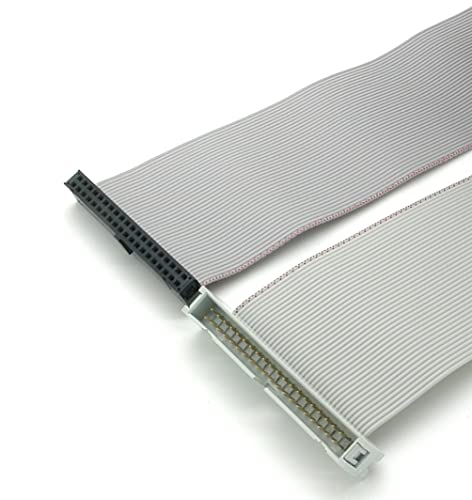BerryBase GPIO Adapter-Kabel 40 Pin Male to Female 30cm, 40-poliges graues Flachbandkabel Verlängerungskabel mit Stecker und Buchse für Raspberry Pi, Board-Steckbrett, Computerzubehör von BerryBase