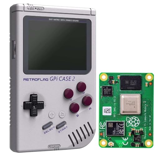 BerryBase GPi Case 2, Handheld Gaming Gehäuse mit Raspberry Pi Compute Module 4 4GB RAM, Lite, WLAN + BT von BerryBase