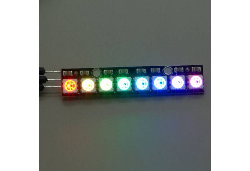 BerryBase LED Panel NeoPixel Stick mit 8 WS2812 5050 RGB LEDs von BerryBase
