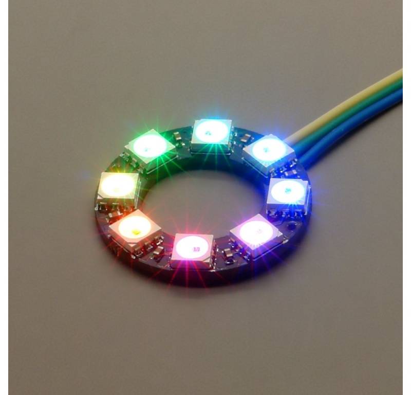 BerryBase LED-Streifen NeoPixel Ring mit 8 WS2812 5050 RGB LEDs von BerryBase