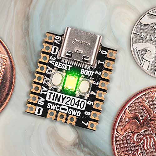 BerryBase Pimoroni Tiny 2040, RP2040 Mikrocontroller-Board, 8MB Flash, ohne Header von Pimoroni