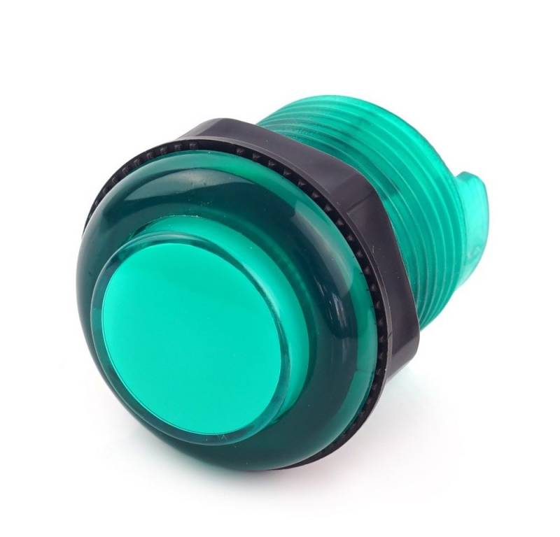 BerryBase Schalter Arcade Button, 30mm, beleuchtet (LED 5V DC), transparent - Farbe: grün von BerryBase