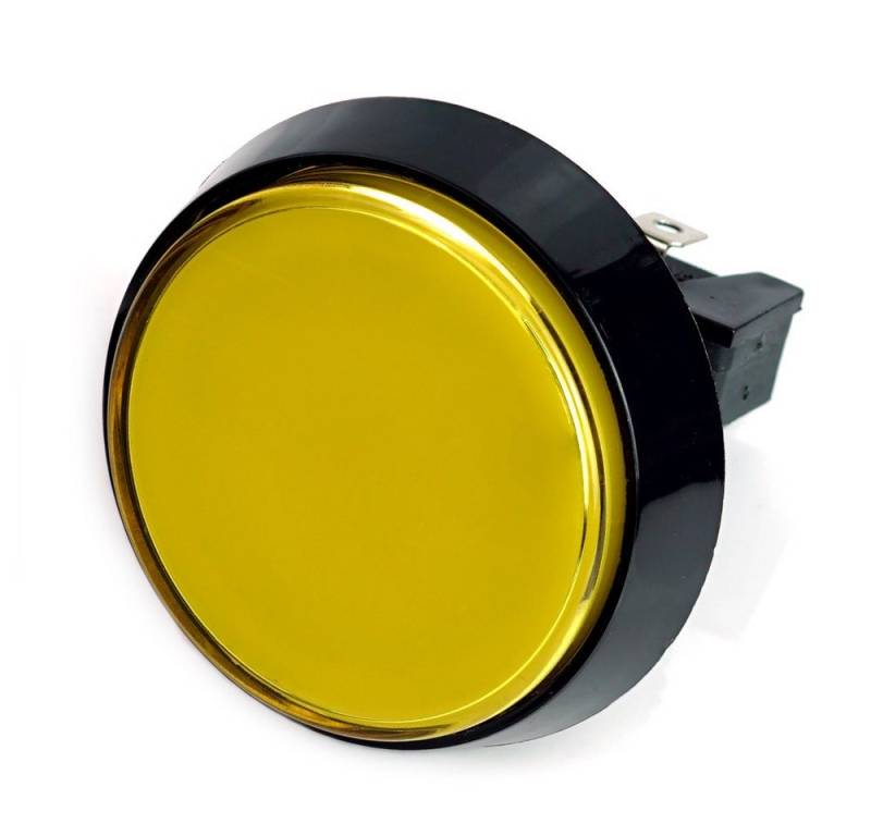 BerryBase Schalter Large Arcade Button, 60mm, beleuchtet (LED 12V DC) - Farbe: gelb von BerryBase