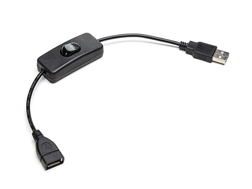 BerryBase USB Schalterkabel, USB Verlängerungskabel 0,25m mit Ein-/Ausschalter, USB-Verlängerungs-Schalterkabel, A-Stecker auf A-Buchse Kabel für Fahrtenrecorder, USB-Lüfter, LED-Streifen usw. von BerryBase
