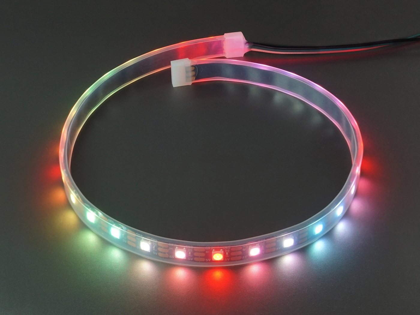 BerryBase digitaler LED RGB NeoPixel Stripe, IP65 vergossen, 30 LEDs, schwarz, Smarter LED-Lichtstreifen von BerryBase