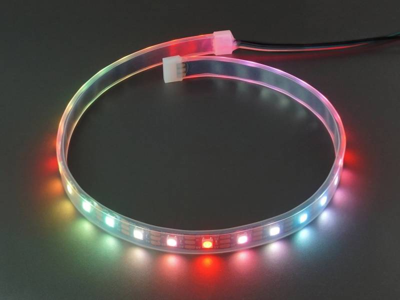 BerryBase digitaler LED RGB NeoPixel Stripe, IP65 vergossen, 30 LEDs, schwarz, Smarter LED-Lichtstreifen von BerryBase