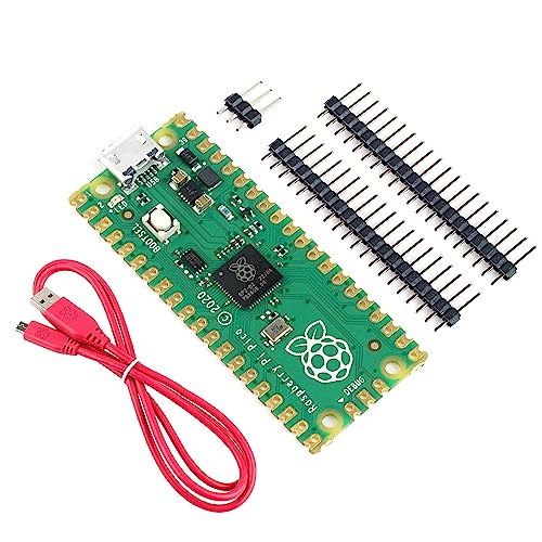BerryBase Raspberry Pi Pico Light Starter Kit, Raspberry Pi Pico Set inkl. Raspberry Pi Pico, offizielles Kabel und Stiftleisten für Raspberry Pi Anfänger & Software Engineer von BerryBase