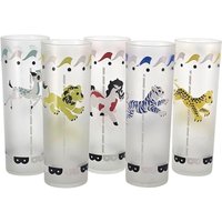5 Libbey Merry-Go-Round Cocktailgläser 7 "Satin Matt Zirkus Barware 1950Er Jahre Tier Wunderlichen Design Tom Collin von BerrypatchCompany
