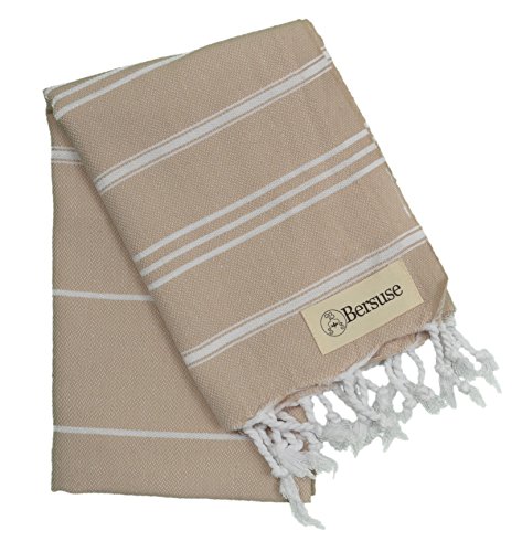 Bersuse 100% Baumwolle - Anatolia Türkisches Handtuch Geschirrtuch - Beige von Bersuse