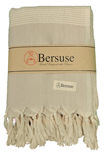 Bersuse 100% Baumwolle - Hierapolis XXL Strandtuch Sofa-Überwurf - Beige von Bersuse