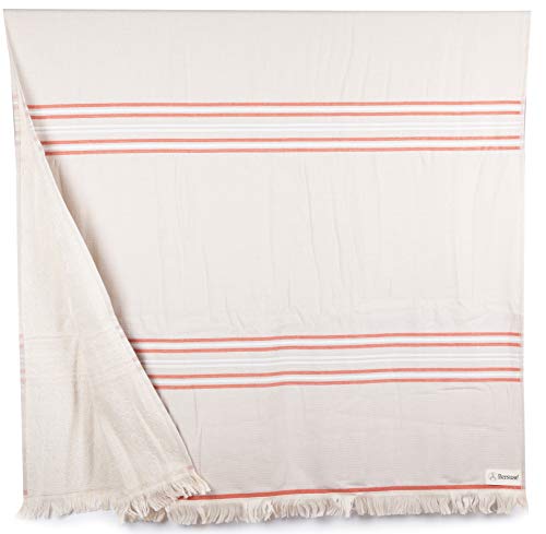 Bersuse 100% Baumwolle - Lagos Türkisches Handtuch - Pestemal Frottee Handtuch - 90x170 cm, Backstein von Bersuse